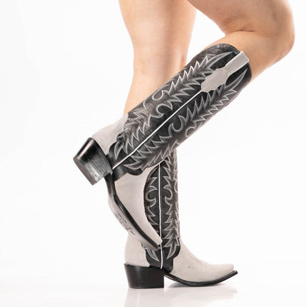 TANNER MARK WOMEN’S Triad Grey Suede Cowgirl Boots - Rancho Sementalvariable