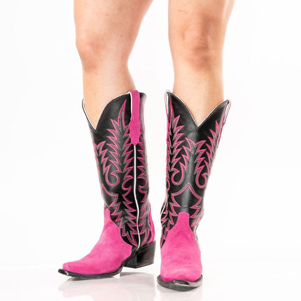 TANNER MARK WOMEN’S Triad Hot Pink Suede Cowgirl Boots - Rancho Sementalvariable