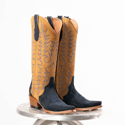 TANNER MARK WOMEN’S Triad Navy Suede Cowgirl Boots - Rancho Sementalvariable