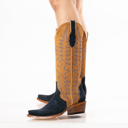 TANNER MARK WOMEN’S Triad Navy Suede Cowgirl Boots - Rancho Sementalvariable
