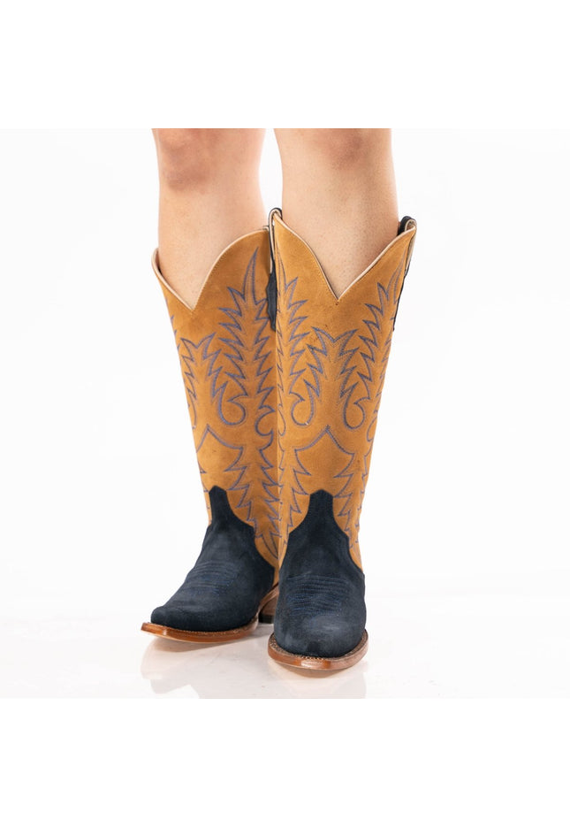 TANNER MARK WOMEN’S Triad Navy Suede Cowgirl Boots - Rancho Sementalvariable