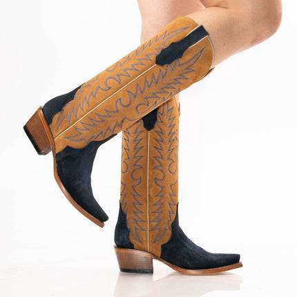 TANNER MARK WOMEN’S Triad Navy Suede Cowgirl Boots - Rancho Sementalvariable