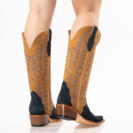 TANNER MARK WOMEN’S Triad Navy Suede Cowgirl Boots - Rancho Sementalvariable