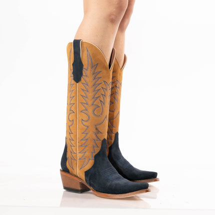 TANNER MARK WOMEN’S Triad Navy Suede Cowgirl Boots - Rancho Sementalvariable
