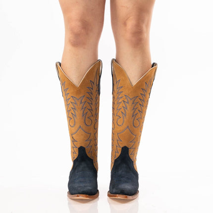 TANNER MARK WOMEN’S Triad Navy Suede Cowgirl Boots - Rancho Sementalvariable