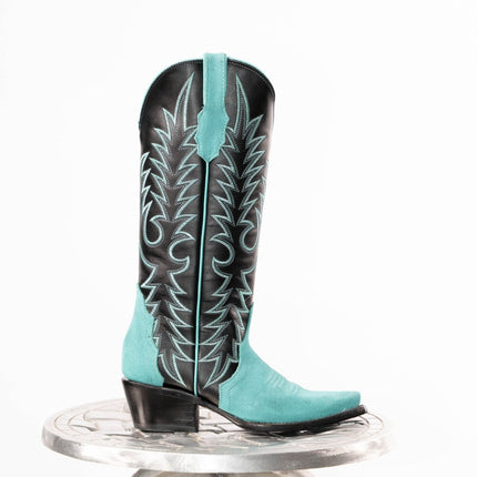 TANNER MARK WOMEN’S Triad Turquoise Suede Cowgirl Boots - Rancho Sementalvariable