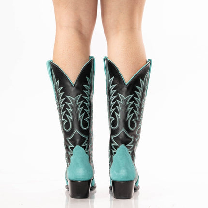 TANNER MARK WOMEN’S Triad Turquoise Suede Cowgirl Boots - Rancho Sementalvariable