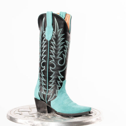 TANNER MARK WOMEN’S Triad Turquoise Suede Cowgirl Boots - Rancho Sementalvariable