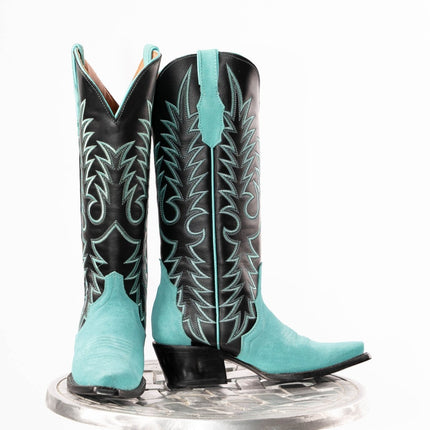 TANNER MARK WOMEN’S Triad Turquoise Suede Cowgirl Boots - Rancho Sementalvariable