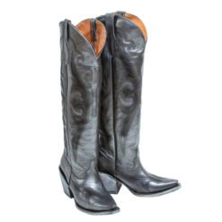 TANNER MARK WOMEN’S Twilight Burnished Gray Fashion Heel Knee High Cowgirl Boots - Rancho Sementalvariable