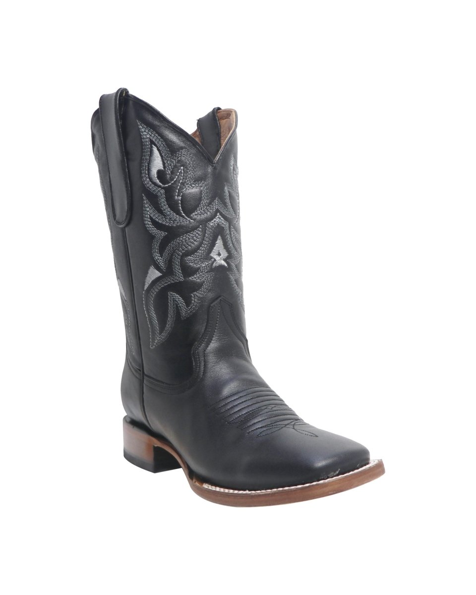 TANNER MARK YOUTH Benny Vintage Black Western Youth Boots Whit Black Top - Rancho Sementalvariable