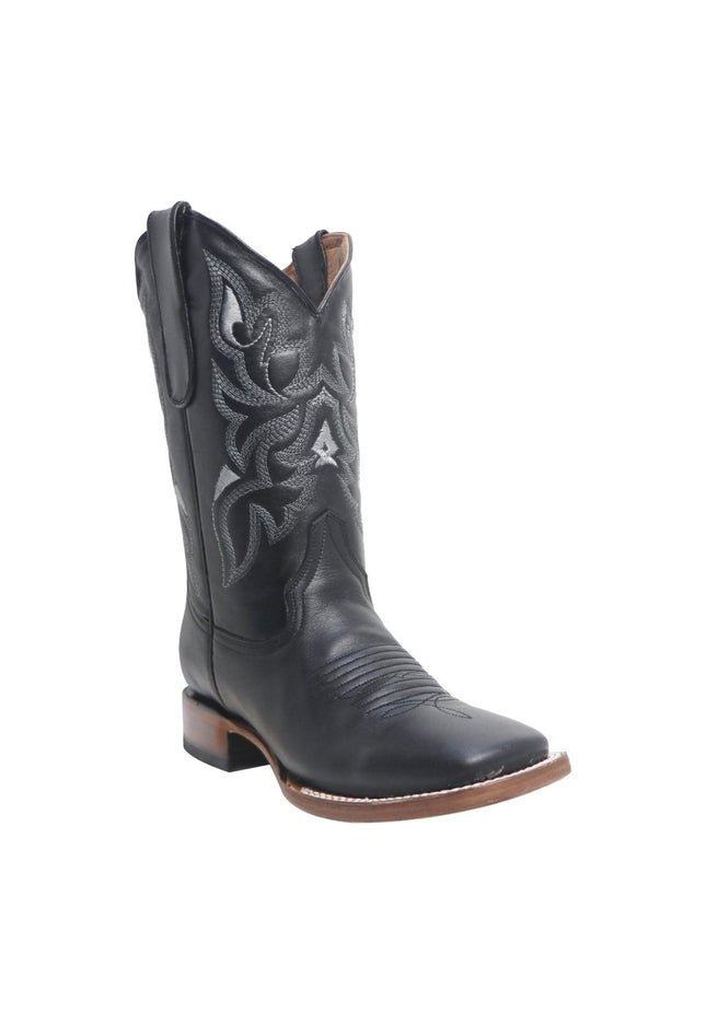 TANNER MARK YOUTH Benny Vintage Black Western Youth Boots Whit Black Top - Rancho Sementalvariable
