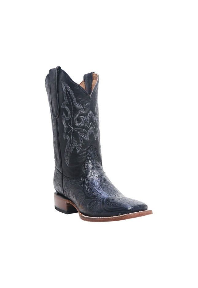 TANNER MARK YOUTH Hand Tooled Print Black Western Youth Boots Black Top - Rancho Sementalvariable