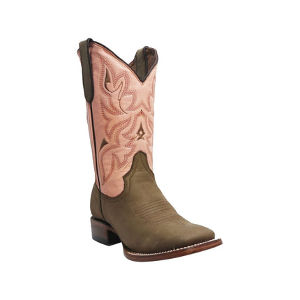 TANNER MARK YOUTH Sissy Crazy Brown Western Youth Boots Pink Top - Rancho Sementalvariable