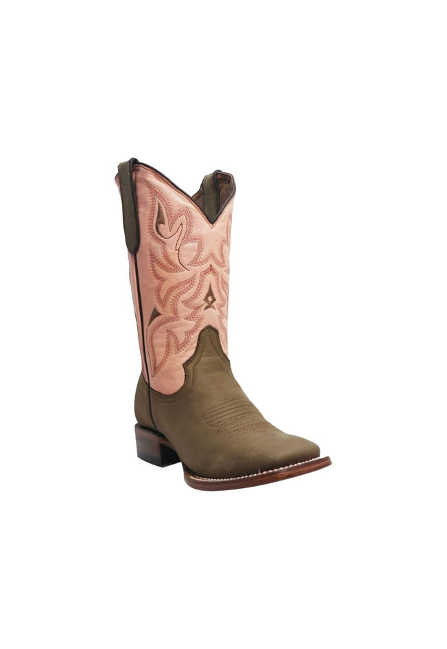 TANNER MARK YOUTH Sissy Crazy Brown Western Youth Boots Pink Top - Rancho Sementalvariable