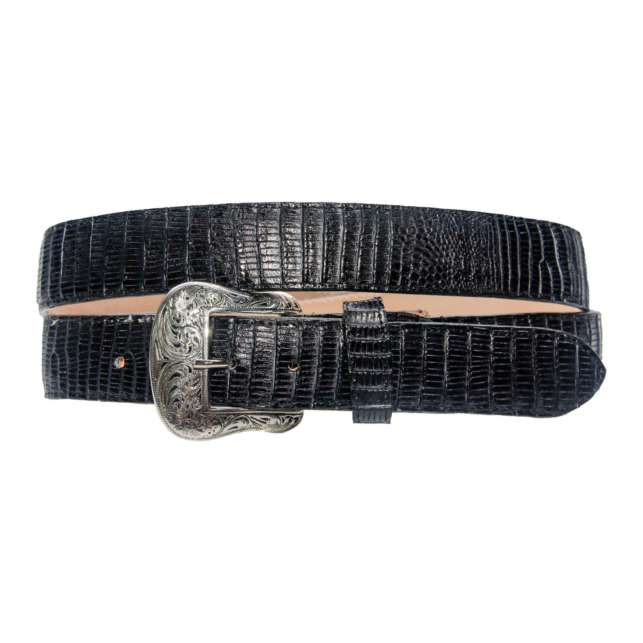 TANNER MARK BELT Black Lizard Print